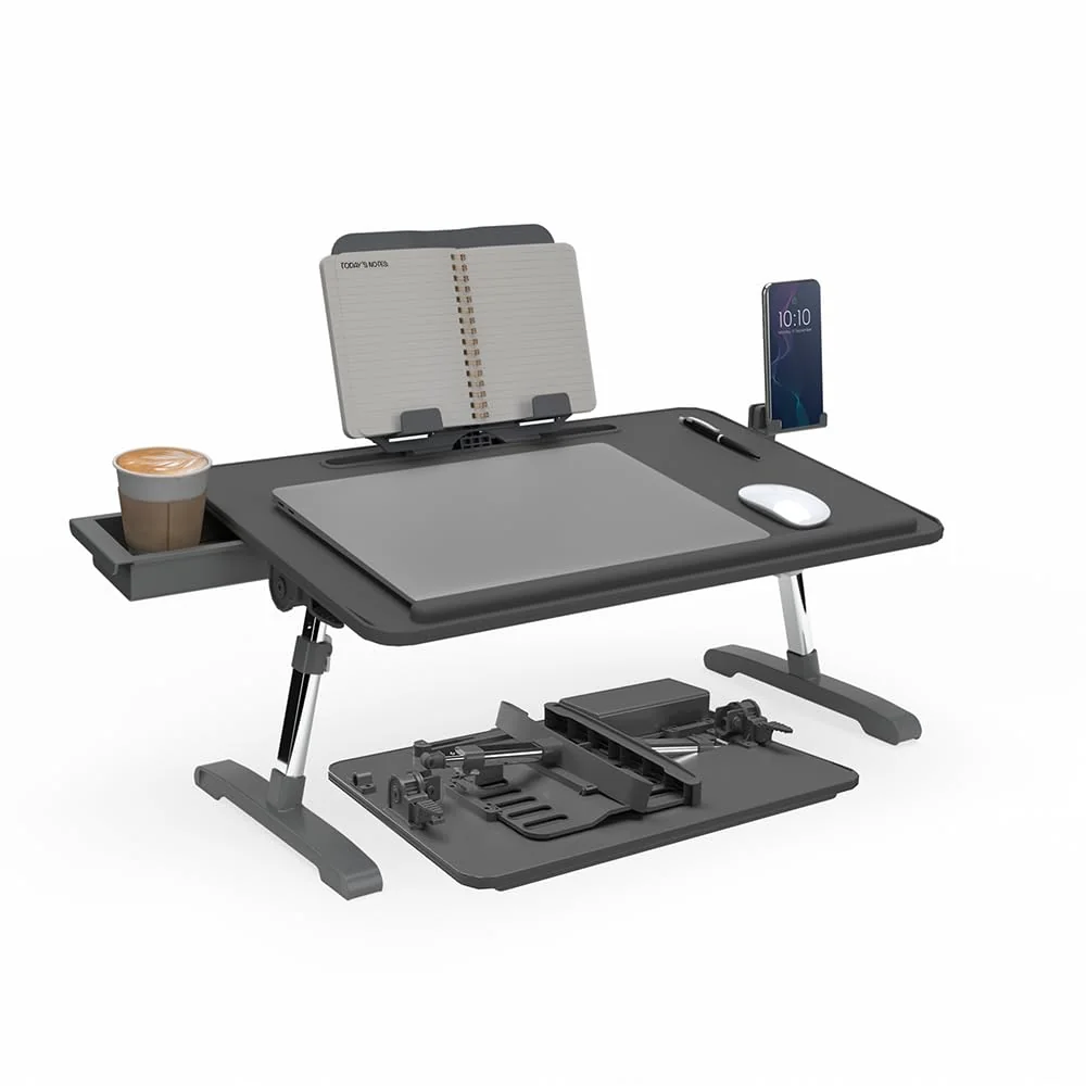 Limitless TotalDesk Portable Modern Workstation and Lap Desk with Adjustable Height & Tilt (Charcoal